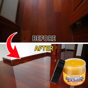 Beeswax Wood Polish: Sponge-Included Nourishes Floors/Tables Anti-Cracking Moistureproof Smooth Gloss