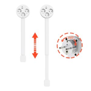 Có Thể Điều Chỉnh Độ Dài Ổ Cắm Điện Trên Tường Bộ Mở Rộng Ổ Cắm Điện Có Thể Thu Vào Cho Đêm Trắng PC + ABS Đầu Nối Nam