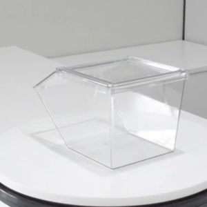 8PCS Clear Plastic Fliptop Lid Desktop Bin Stackable Organizer Coffee Candy Holder Container Box organizer container candy dispenser forstore kitchen