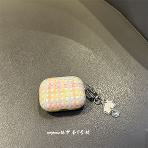 Cute Colorful Plaid Bluetooth Protective Case for Airpods pro 2nd 3rd 4th Generation Hard Shell TPU Earphone Cover 