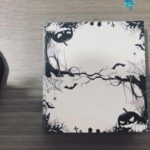 50pcs Halloween Place Cards Black White Pumpkin Bat Graveyard Table Setting Labels Blank Name Cards for Dinner Party Decoration