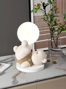 Bear Bedside TV Cabinet Figurine Home Decoration Night Light