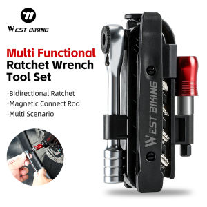WEST BIKING Multi Functional Ratchet Wrench Tool Set Bidirectional Ratchet Magnetic Connect Rod Portable Quick Release Repair Tool Set