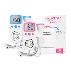 Salorie DOPPLER thai nhi máy theo dõi nhịp tim LCD đèn nền màu hồng với 3MHz probe bé máy theo dõi nhịp tim probe