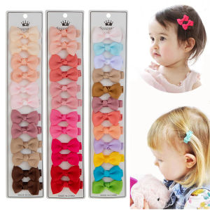 36Pcs/Lot 4.5cm Solid Grosgrain Ribbon Bowknot Kids Hair Clips Handmade Bows Baby Girls Barrettes Hairpins Photo Props Gift Set