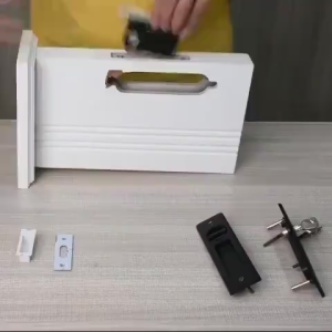 Hitam Kunci Pintu Sliding Geser Set Invisible Sliding Door Lock Kunci Pintu Perangkat Keras Anti-pencurian Dengan Kunci Handle Set