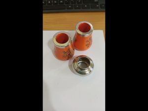 Bandul Keramik Bunga Orange 3/4in aksesoris stainless steel