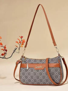 Casual Versatile Womens Backpack Shoulder Crossbody Bag for Middle-Aged Mothers Large Capacity Leather Handbag with Zipper