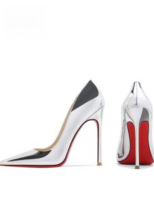 รองเท้าส้นสูงสีเงิน ทรงหัวแหลม ทรงหัวมน สำหรับผู้หญิง ฤดูใบไม้ผลิและฤดูร้อน รองเท้าส้นเดี่ยว รองเท้าแต่งงาน รองเท้าแฟชั่น รองเท้าส้นเดี่ยว