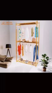VNS-024 Giá Kê Treo Quần Áo 2 Tầng Xào 3 Tầng Kệ. Khung Xào Sắt Treo Quần Áo Sơn Tĩnh Điện