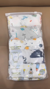 Phanqy 5Pcs Baby Multi-Print Bodysuit Onesie Cotton Infant Jumper Cute Clothes Newborn
