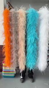 2M Soft Thick Natural Ostrich Feather Boa 2-20PLY Fluffy Plumes Shawl for Wedding Party Dress Costume DIY Sewing Decor Craft