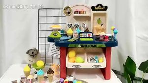 Đồ chơi siêu thị kèm xe đẩy 40 chi tiết cho bé-quầy bán kem mini dànhđồ chơi bán hàngđồ chơi siêu thị