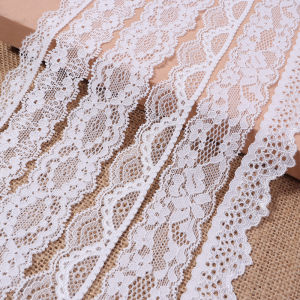 (5Yards/roll) White Cotton Embroidered Lace Net Ribbons Fabric Trim DIY Garment Sewing Handmade Craft Wedding Decor Materials