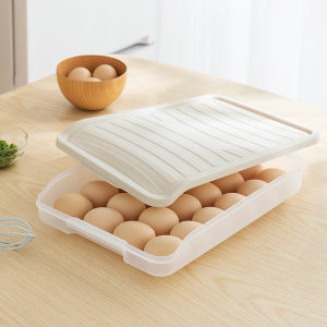Smart-living Kitchen refrigerator single-layer 24-grid egg compartment tray food storage box with cover -A0294 -NC