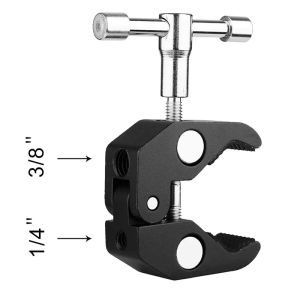 Super Clamp 360° Ball Head Magic Arm 1/4" 3/8" Hole Thread for DSLR Camera Monitor LED Light Mic Monopod Mount Handlebar Bracket
