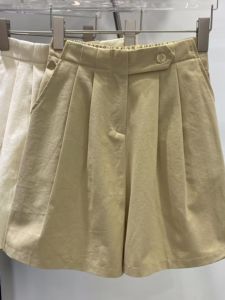 Khaki Wide Leg Short Pants Women Summer plus Size Loose Slimming Five-Quarter Length Korean Style High Waist Casual Trousers