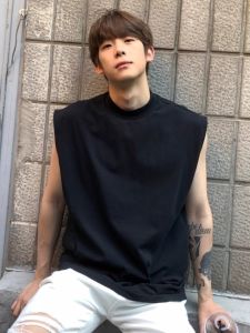 Loose Fit American Street Style Heavyweight Small Collar Shoulder Vest Mens Summer Sportswear Large Size 300 Pounds T-Shirt