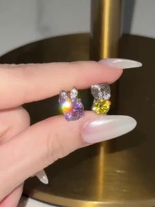 XUPING | Color Contrast Bunny Ears Round Ear Cuff Small Cute Ear Jewelry