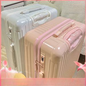 High Aesthetic Luggage Suitcase for Men And Women Students with Password Lock Fashionable Trendy ABS plus PC Material