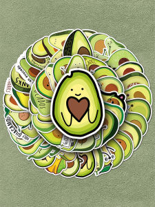 Waterproof Fruit Avocado Cartoon Stickers 100 Pcs DIY Graffiti Decoration for Luggage Notebook Laptop Mobile Tablet Cup Album Diary