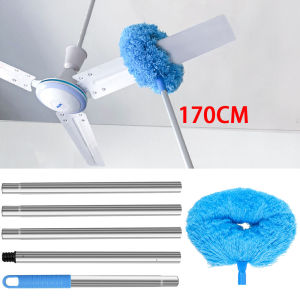 Ceiling Fan Cleaner Duster with 2 Detachable Dusting Head Ceiling Fan Blade Cleaner with Extension Pole Adjusts