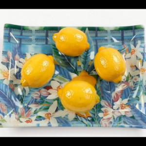 NEW Fragonard Fleur de Citronnier (Citron Blossoms) Soap Dish Glass by Senteurs de Provence since 2004