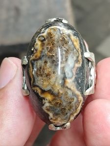 CINCIN BATU AKIK KARANG NUNGGAL MOTIF UNIK NATURAL ALAMI