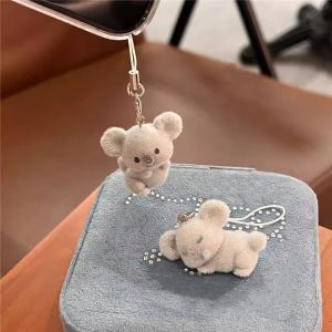 【♡Lovely girls house♡】3Pcs Cute Koala Keychain Flocking Toy Koala Bear Bag Pendant