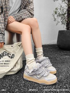 Retro Thick Bottom Casual Skate Shoes Mens Dirt Braid Design Bread Shoes Versatile Autumn Winter Leisure Shoes for Couples