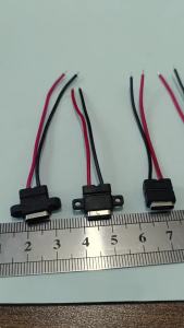 1/5/10/20PCS Type-C 2 Pin Waterproof Female Socket Port With Screw Hole Fast Charge Charging Interface USB Connector with Cable