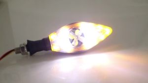 KEVANLY | 2pcs Motorcycle LED Turn Signal Light With Fan 12V Dual Color Flowing Water Turn Signal DRL Driving Lamp Daynight Warning Lamp