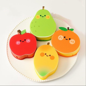 Harley Bear Fun Fruit Vegetable Dishwashing Sponge Block Kitchen Oil-Free Brush Pot Magic Home Dishcloth Cleaning Tool
