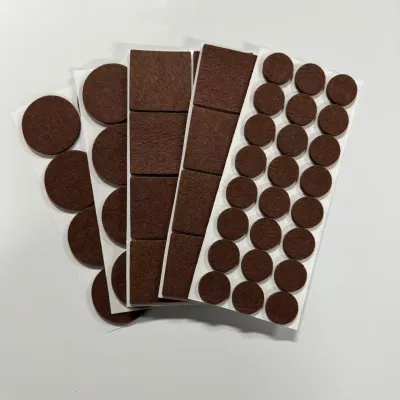 56 pieces Self-adhesive felt furniture pads - Scratch-resistant floor protective pads brown