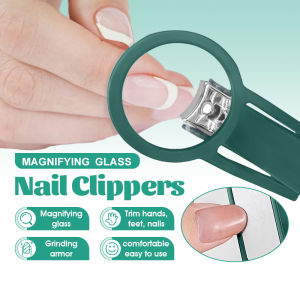Creative Nail Clipper With Magnifying Glass For Elderly Practical Anti-splash Stainless Steel Nail Pemotong Kuku Kanta 放大镜指甲钳