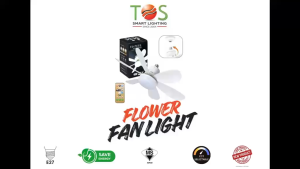 ETOS【READY STOCK】Flower Fan Light E27 30W 40W Ceiling Fan LED with Remote 3-Speed Wind Dimmable Easy Install 2 IN 1