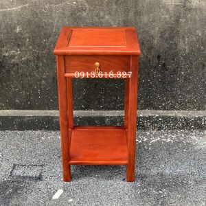 Đôn vuông trơn ngăn kéo kê đồ trang trí gỗ hương mặt 38 cao 607080