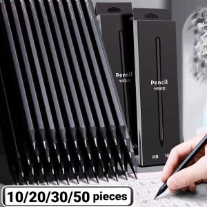 10/30/50pcs/set 2B HB Wooden Lead Pencils Black Wood Graphite Pencil Set Wood-Cased Pencils for Office School Writing Supplies