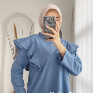 Blouse Wanita Lengan Panjang Belva Blus HS Bahan Kaos Katun Combed 24s M L XL XXL 3XL Baju Atasan Model Terbaru Ootd Remaja Hijab Kekinian Outfit Santai Sehari Hari