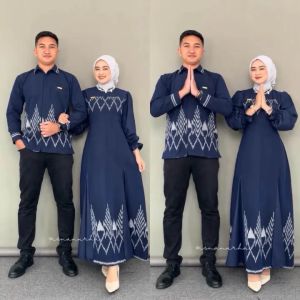 kinanti gamis tenun blue navy - gamis tenun - gamis kinantj