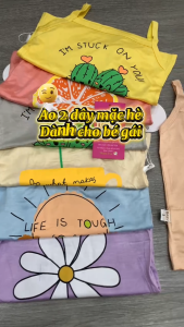 Áo 2 dây bé gái Bossini 100% Cotton Không tay cổ tròn siêu thấm hút mồ hôi thời trang thường ngày mùa hè 9-18kg Combo 5