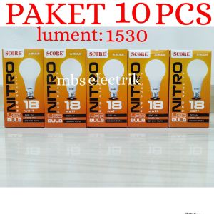 BOHLAM LED / LAMPU LED GARANSI 1 TAHUN SCORE NITRO 5W-23W PAKET 10PCS