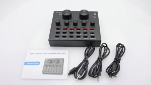 [ YM ACC ] Sound Card V8 Singing Live Soundcard Mixer External Audio Microphone