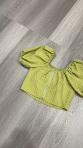 SV 6586 - Waffleyn Crop Top | Silvervogue | Atasan Katun Babat Pakaian Wanita