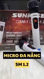 Micro đa năng không dây karaoke Sunrise SM-1/SM-2 mic không dây sóng UHF chống hú hút giọng sử dụng cho loa kéo amply - SUNRISE MUSICS