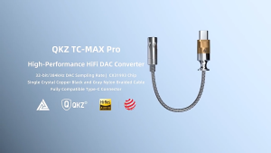 QKZ TC-MAX Pro HiFi DAC USB Type-C To 3.5mm Headphone Audio IEM Adapter CX31993 32bits/384kHz