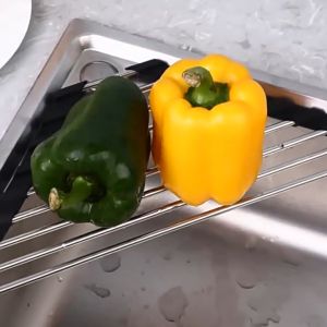 Pengering Peniris Tirisan Piring Sink Drainer Basket Rak Buah Wastafel Penyaring Cucian