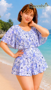 Váy đầm bơi trung niên big size tay cánh tiên quần đùi liền bên trong Queenbe GLSWIM118 vải Lycra cao cấp mềm thoáng ít thấm mau khô