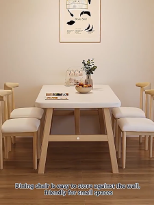 IronRoot Dining Table 4-6 Set With Chairs Wood Table Easy to Clean Thickened Package Restaurant