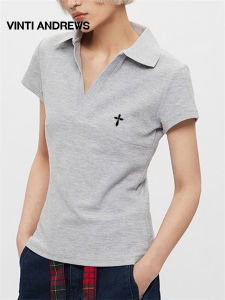 Retro Slim Fit Short Sleeve Summer V-Neck Shirt